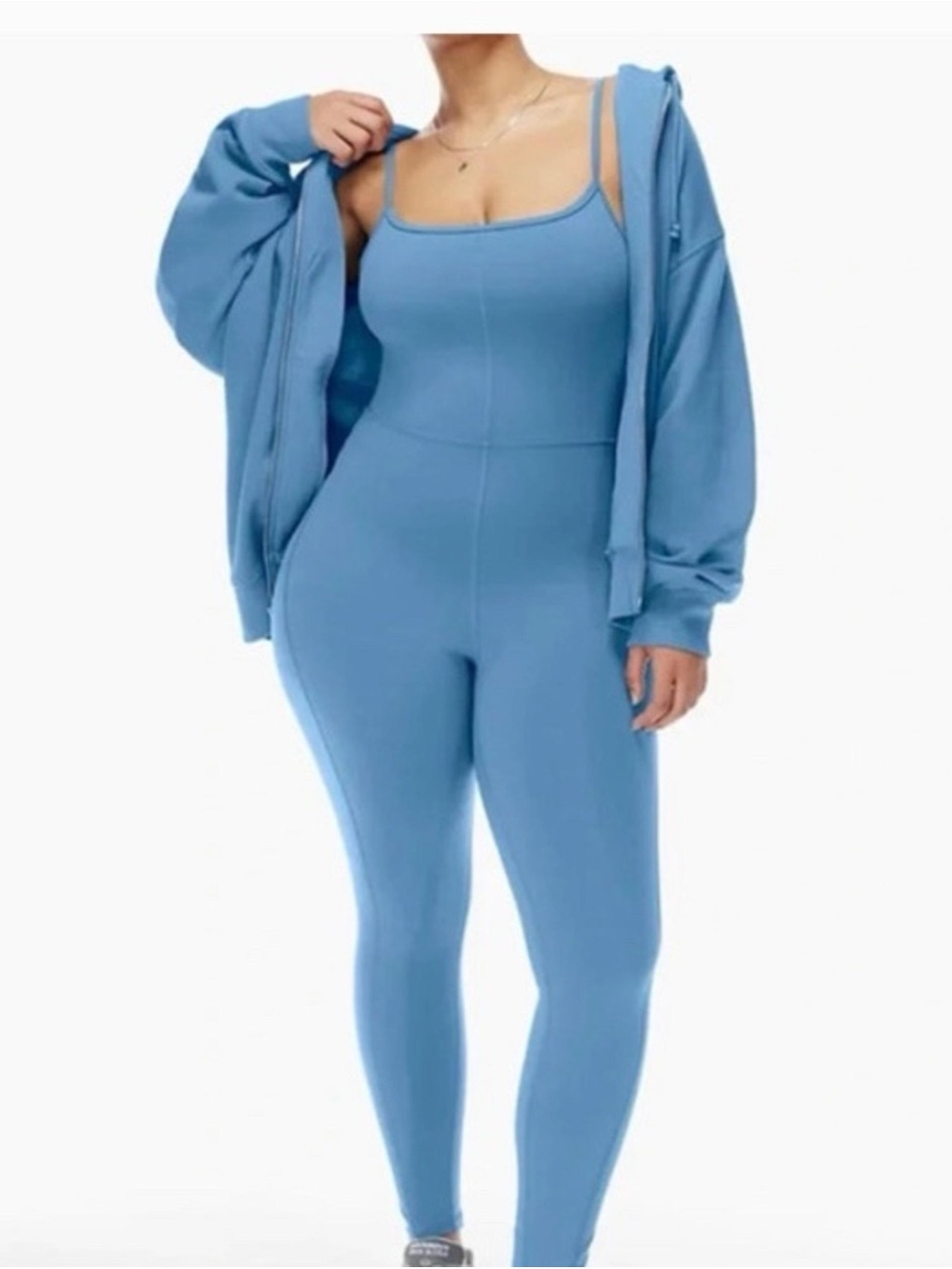 Wilfred Sky Blue Square-Neck Jumpsuit